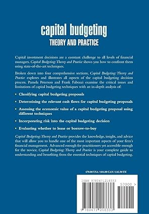 Capital Budgeting: Theory and Practice Book